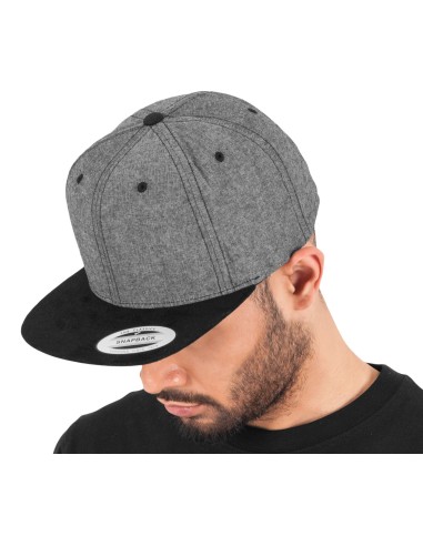 FLE-6089CH-Chambray-Suede Snapback